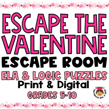 Preview of ESCAPE ROOM: Escape the Valentine's Day Party: Print & Digital