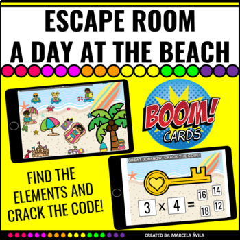 Preview of Multiplication Escape Room Boom Cards™ Distance Learning Math