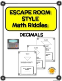 ESCAPE ROOM - Math Riddle Type Fun Activity - DECIMALS