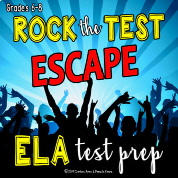 Preview of ESCAPE ROOM Middle School ELA Test Prep Activity Rock the Test