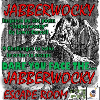 Preview of ESCAPE ROOM: POETRY The Jabberwocky by Lewis Carroll -9 Challenges, Resources