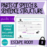 ESCAPE ROOM - Parts of Speech & Sentence Structure
