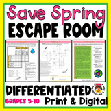 Preview of ESCAPE ROOM: Save Spring! Print & Digital DIFFERENTIATED