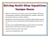 ESCAPE ROOM! - Solving Multi-Step Equations