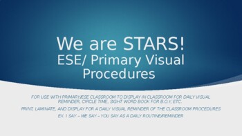 Preview of ESE VISUAL Classroom Procedures EDITABLE