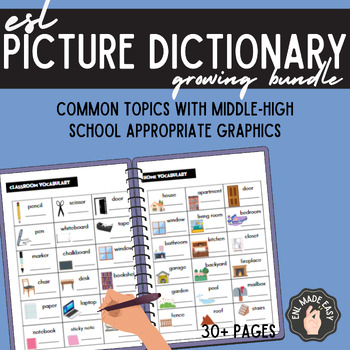 Preview of ESL Newcomer Vocabulary Picture Dictionary 7-12 ELL