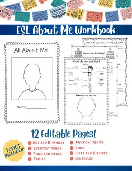 Preview of ESL About Me Workbook