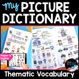 ESL Activities - Beginning Vocabulary Picture Dictionary Printable and Digital