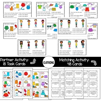 ESL ELL Clothing Activities by A Classroom for All Seasons | TpT