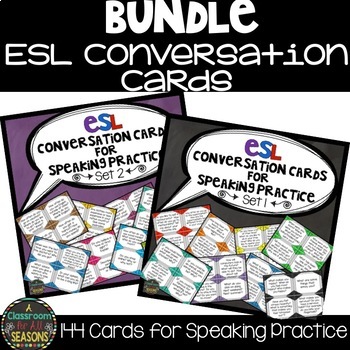 Preview of ESL Activities: Conversation Cards Bundle