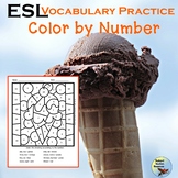 ESL Newcomers Activity Color by Number Ice Cream Cone