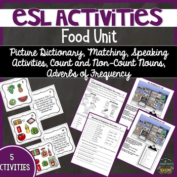 Preview of ESL ELL Food Activities