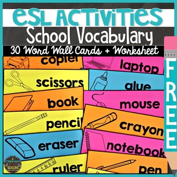 Preview of ESL Newcomers: Classroom Vocabulary