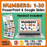 ESL Activities - Teaching Numbers from 1 to 30 to Teens an