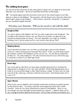 ESL Activity English Conversation Game - The Sinking Boat by Englishpath