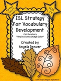 ESL Activity For Vocabulary Development for Why Do Leaves 