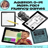 Math Games - Addition 0-19 Math Fact Fluency Games
