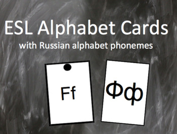 Preview of ESL Alphabet Letter Cards with Russian to English Alphabet Phonemes