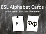 ESL Alphabet Letter Cards with Russian to English Alphabet