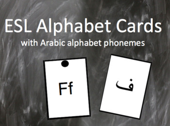 Preview of ESL Alphabet Letter Cards with Arabic to English Alphabet Phonemes