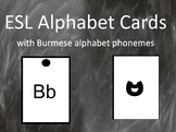 ESL Alphabet Letter Cards with Burmese/Karen to English Al