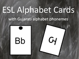 ESL Alphabet Letter Cards with Gujarati to English Alphabe