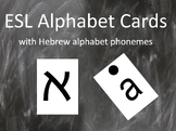 ESL Alphabet Letter Cards with Hebrew to English Alphabet 