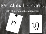 ESL Alphabet Letter Cards with Khmer (Cambodian) to Englis