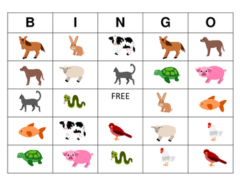 ESL Animals Bingo – The Animals in English by Meg Coursey | TpT