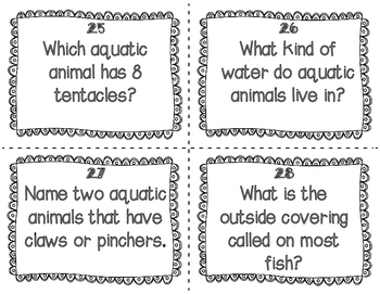 ESL Aquatic Animal Task Cards by Made for ESL | TPT