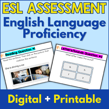 Preview of ESL Assessment - ESL Progress Monitoring for Newcomers - ESL Back to School