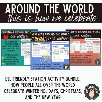 Preview of ESL BUNDLE: Around the World: How We Celebrate Christmas, Holidays, New Year's