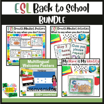 Preview of ESL Back to School Bundle for Building for Classroom Community