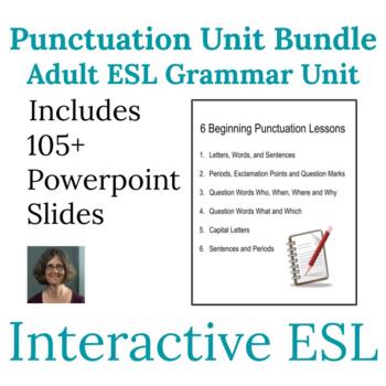 Preview of ESL Back to School Grammar  and Punctuation Unit Bundle for Beginners 