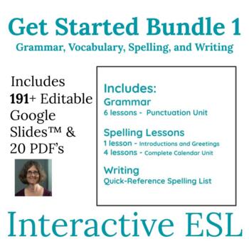 Preview of ESL Back to School Grammar and Vocabulary Bundle One for Adults