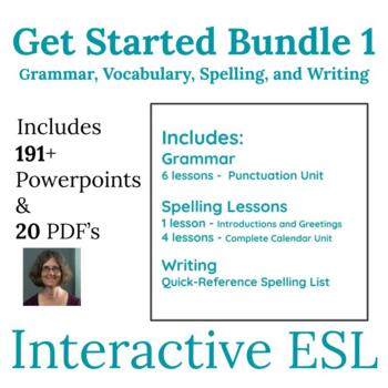 Preview of ESL Back to School Grammar and Vocabulary plus Writing Get Started Bundle One