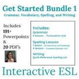 ESL Back to School Grammar and Vocabulary plus Writing Get