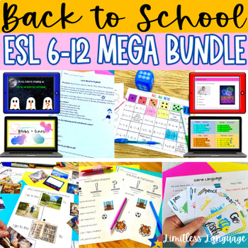 Preview of ESL Back to School MEGA Bundle for middle and high school