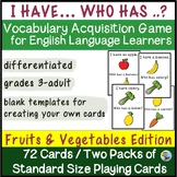 ESL Beginner Activity Games I Have Who Has Food Vocabulary 1