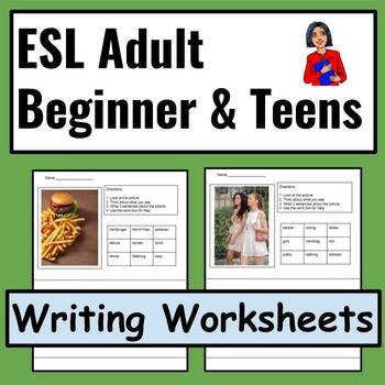 Preview of ESL Beginner Adults/ESL High School-ESL Writing worksheets-Picture-Vocabulary