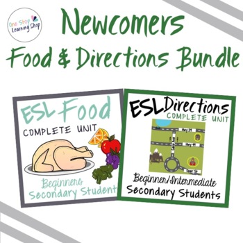 Preview of ESL Beginners/Int. Lessons: Food & Directions Bundle