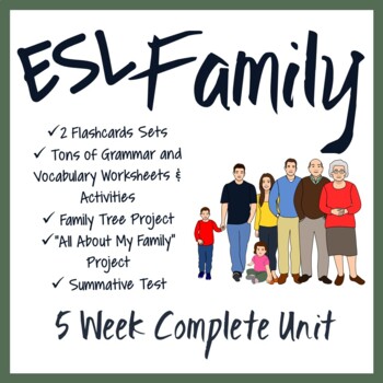 Preview of ESL Beginners Lessons: ESL Activities About Family Unit