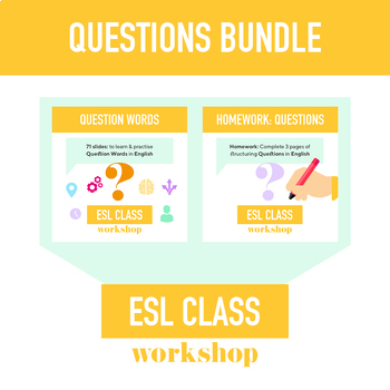 Preview of ESL Beginners Question Words Bundle
