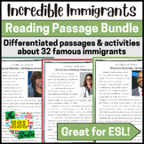 ESL Reading Comprehension Passages about Famous Immigrants Bundle