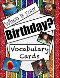 ESL Birthday Party Vocabulary Cards and Picture Dictionaries