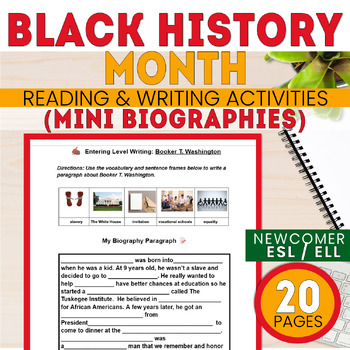 Preview of ESL Black History Month - Newcomer Reading & Writing - Secondary ELL