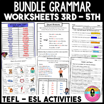 Preview of ESL Bundle Grammar Worksheets | English Language Learners Activities