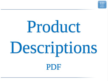 Preview of 1.3 - ESL Business English Lesson - Product Descriptions - PDF