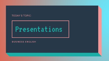 Preview of ESL Business English Presentation Beginner