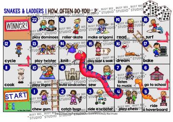 Daily Routines Slides and Ladders Game 